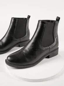 SHUZIA Botines chelsea de punta almendra - Negro - Ver 3