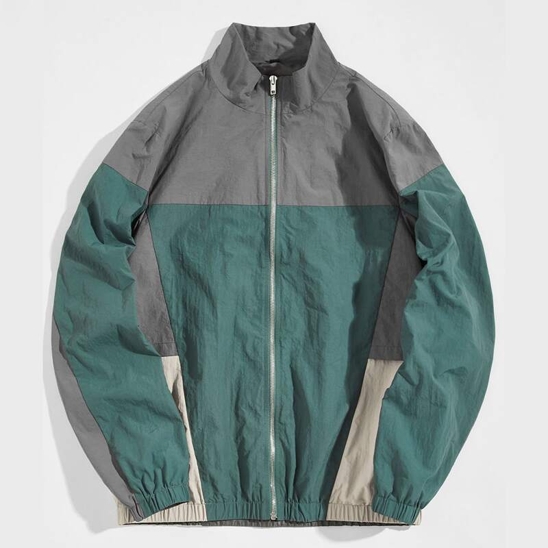 

Guys Zipper Front Colorblock Windbreaker Jacket, Multicolor