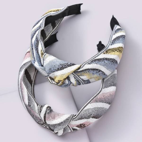 

2pcs Knot Hair Hoop, Multicolor