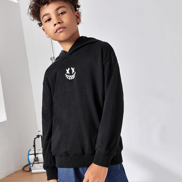 

Boys Cartoon Graphic Hoodie, Black