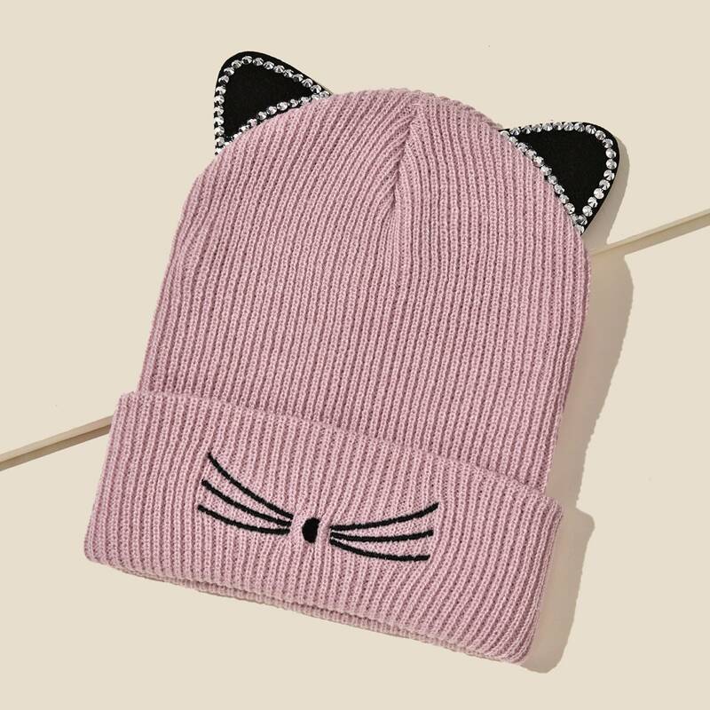 

Ear Design Beanie, Pink