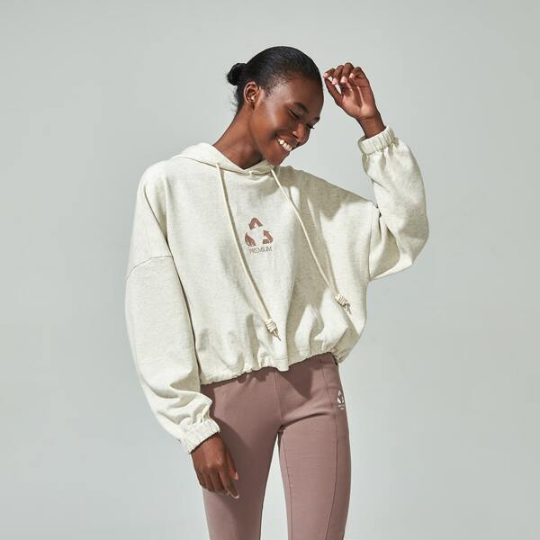 

COTTON-LINEN OVERSIZED HOODIE, Beige