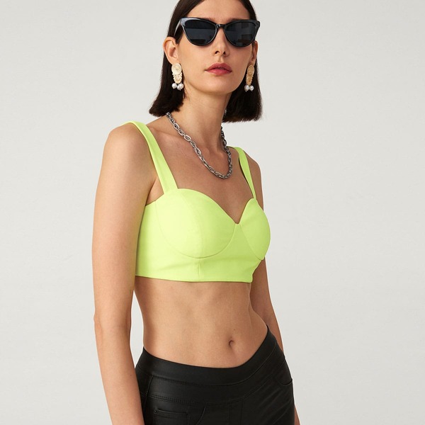 

LIME GREEN BUSTIER CROP TOP