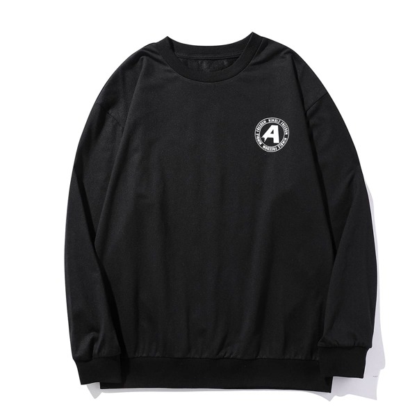 

Men Letter Graphic Sweatshirt, Black