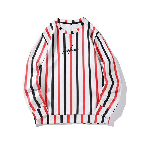 

Men Striped Letter Graphic Sweatshirt, Multicolor