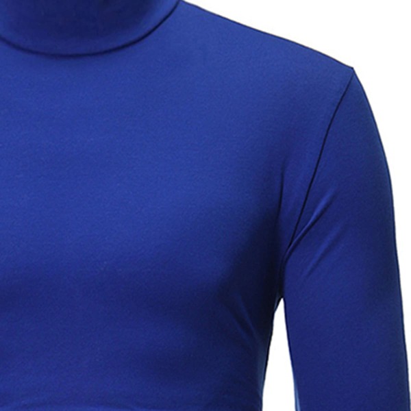 

Men Mock Neck Solid Tee, Royal blue