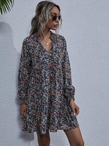 SHEIN LUNE 小碎花圖案娃娃洋裝 - 彩色 - 查看 4