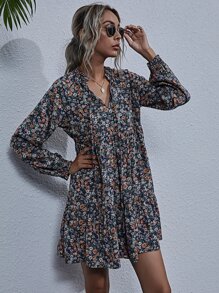 SHEIN LUNE 小碎花圖案娃娃洋裝 - 彩色 - 查看 5