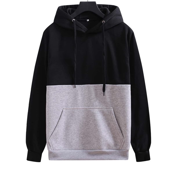 

Men Color Block Kangaroo Pocket Drawstring Hoodie, Multicolor