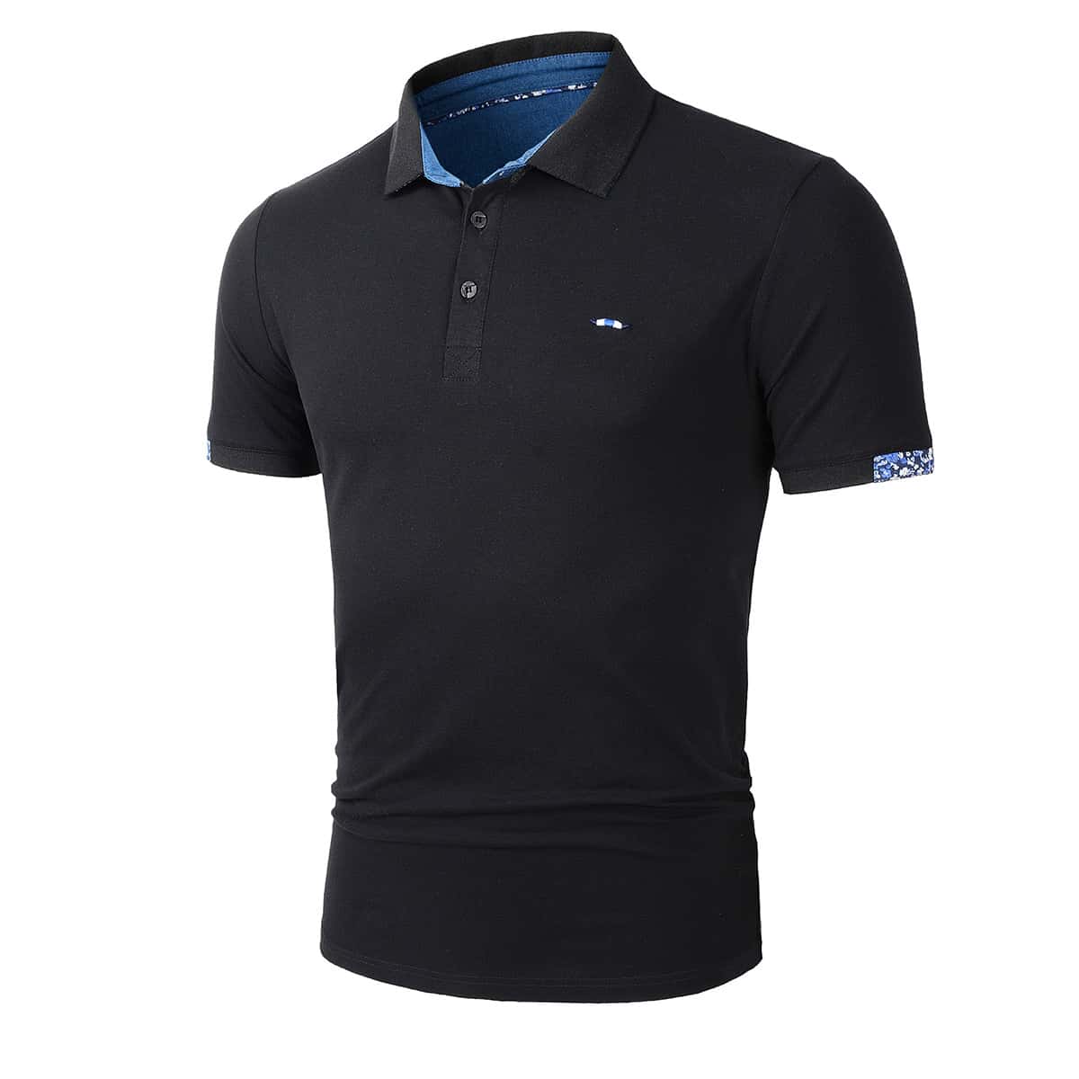 

Guys Embroidered Button Polo Shirt, Black