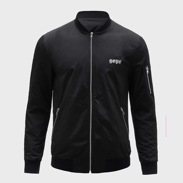 

на молнии Текст Институтский Мужское пальто, Чёрный