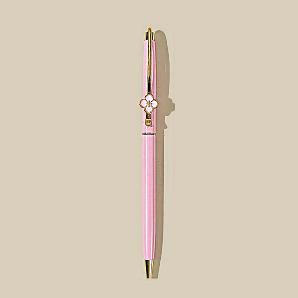 

1pc Flower Decor Ballpoint Pen, Black