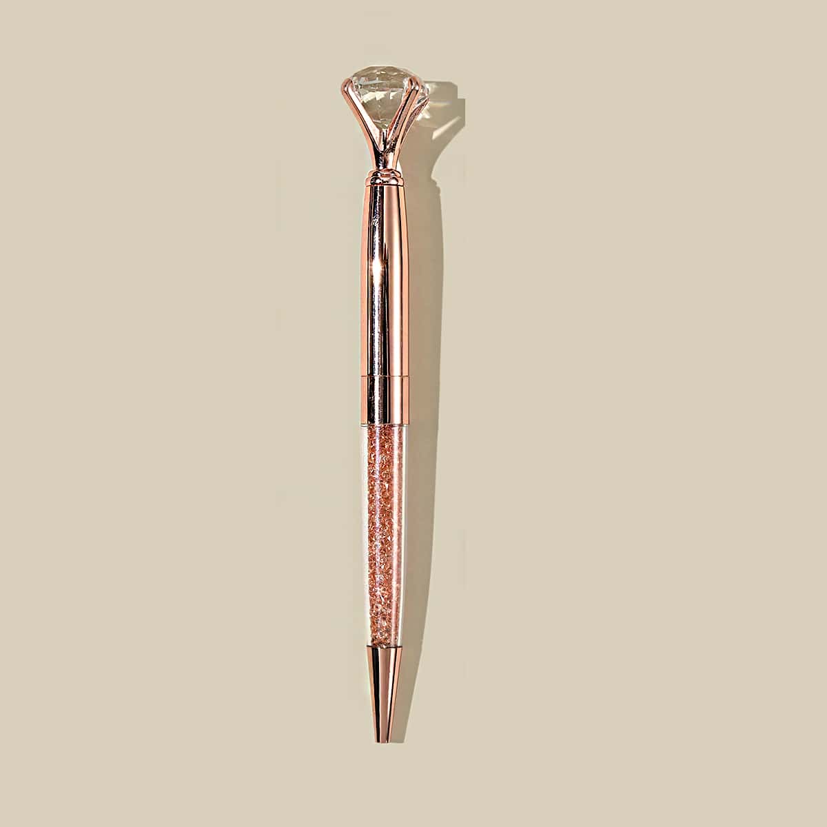 

1pc Diamond Decor Ballpoint Pen, Black