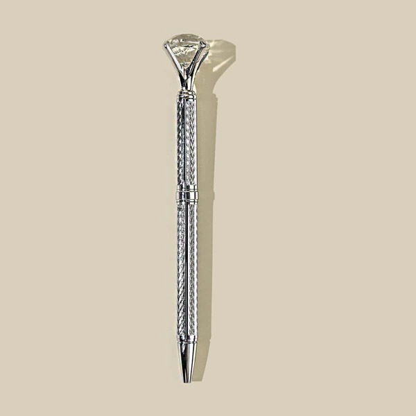 

1pc Diamond Decor Ballpoint Pen, Black