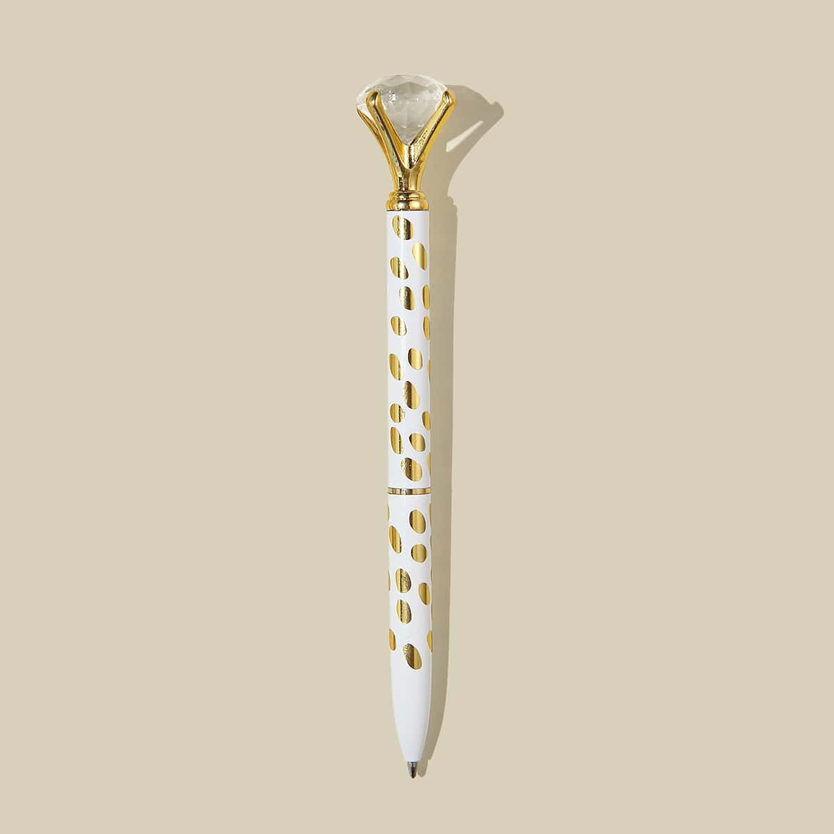 

1pc Diamond Decor Ballpoint Pen, Black