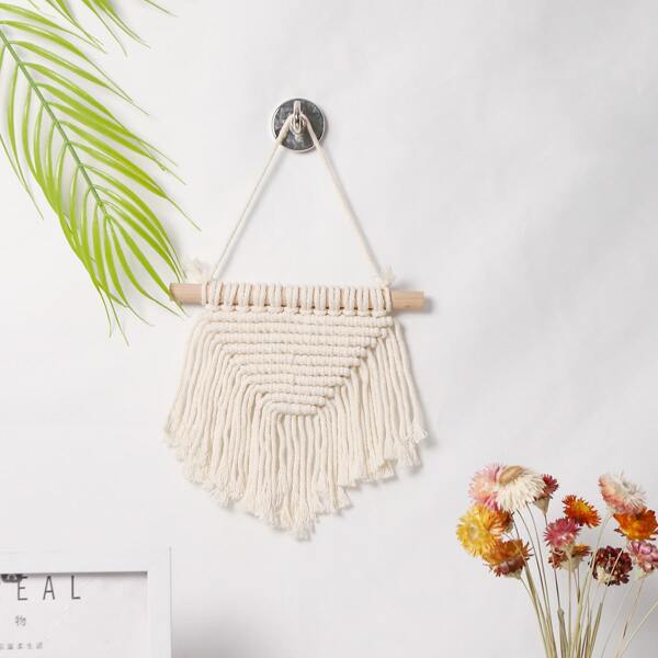 

1pc Macrame Woven Wall Hanging, Beige