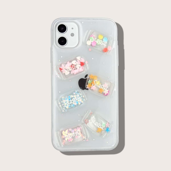 

3D Candy Decor Clear iPhone Case, Multicolor