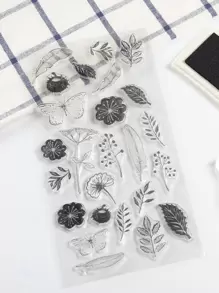 1sheet Flower Pattern Clear Stamp - Clear - View 1