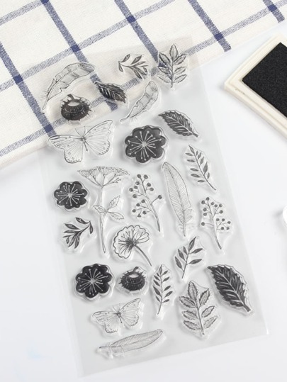 ختم شفاف نمط زهر طقم واحد