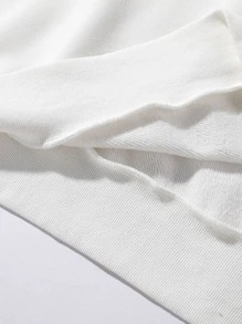 Chillumni 男士日式字母刺绣侧条纹长袖外出运动衫，白色运动衫，日式街头服饰，秋季 - 白色 - 查看 7