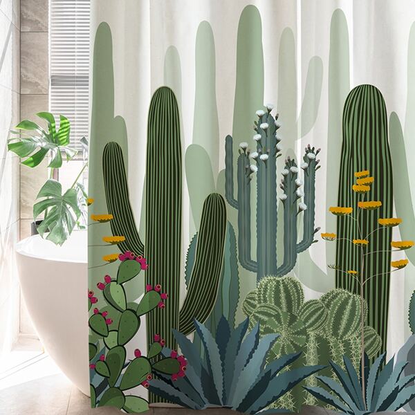 

Cactus Print Shower Curtain, Multicolor