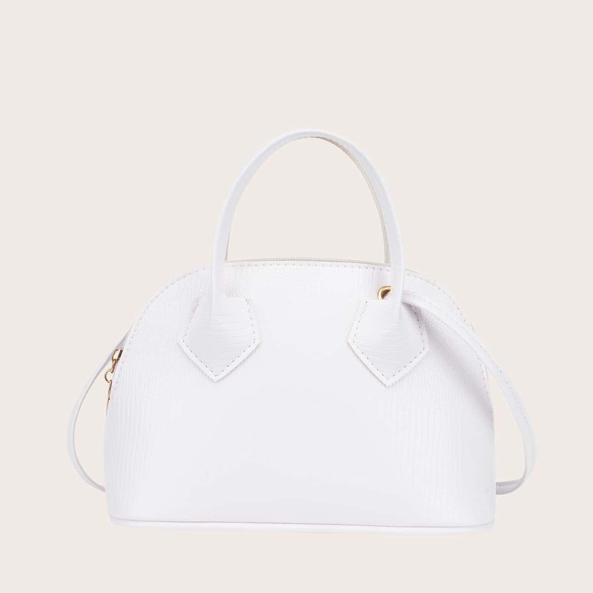 

Textured Dome Bag, White