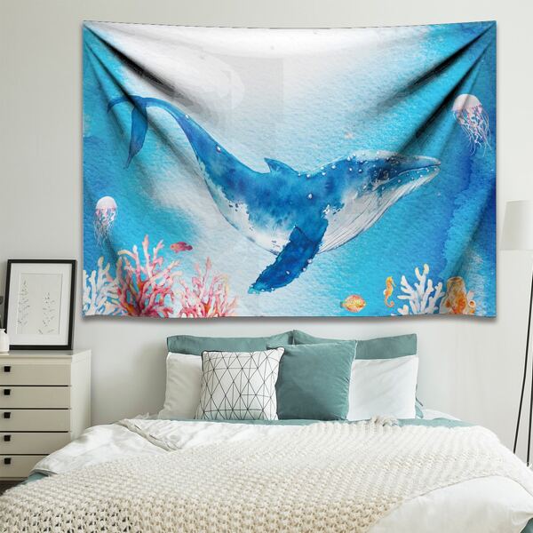 

Whale Print Tapestry, Multicolor