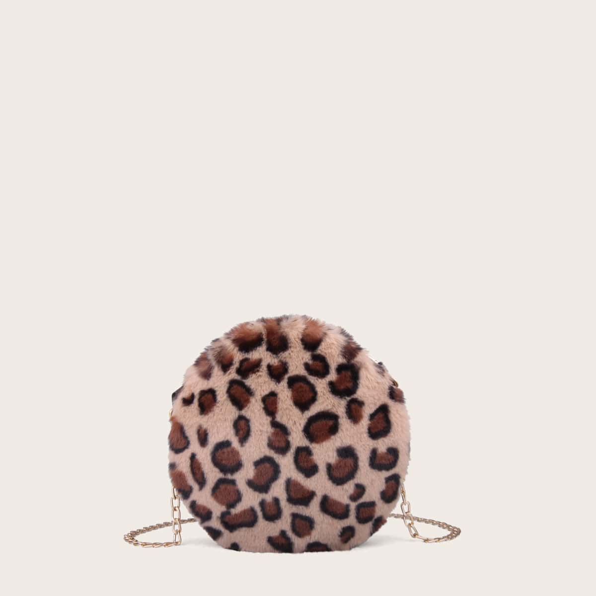

Leopard Round Shaped Crossbody Bag, Multicolor