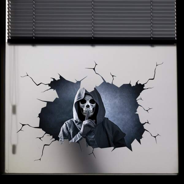 

Halloween Skull Print Wall Sticker, Multicolor