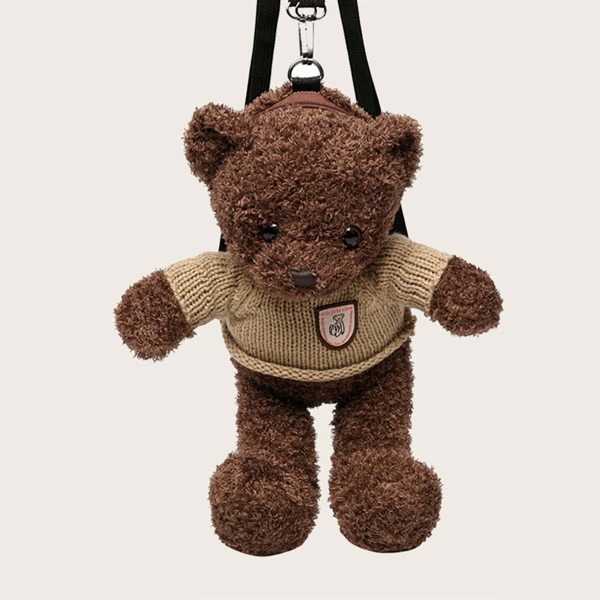 

Girls Cartoon Decor Backpack, Brown