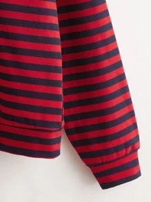 Muchica Drop Shoulder Striped Pullover - Multicolor - View 4