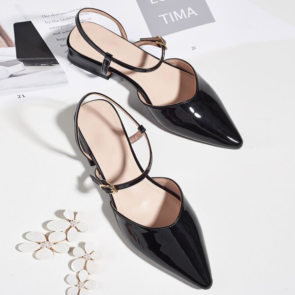 

Minimalist Slingback Flats, Black
