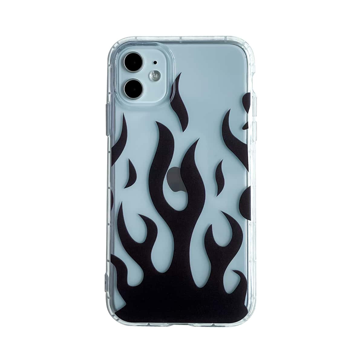 

Fire Pattern Clear iPhone Case, Black
