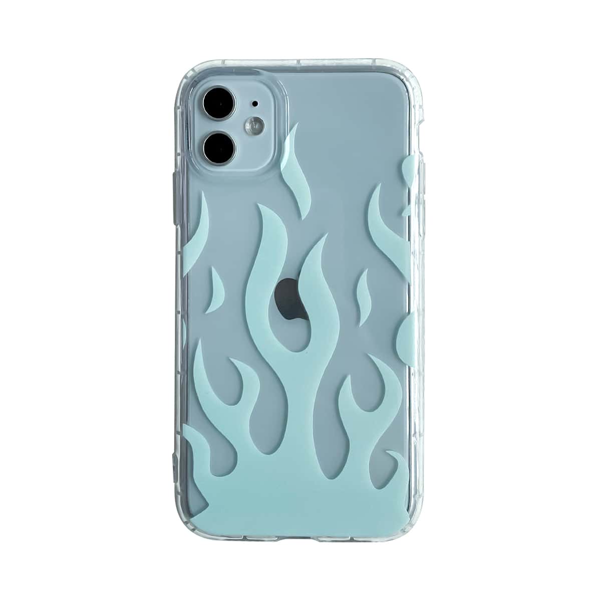 

Fire Pattern Clear iPhone Case, Green