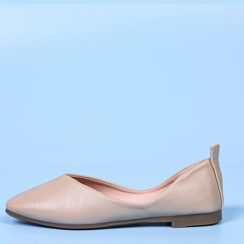 

Square Toe Ballet Flats, Apricot
