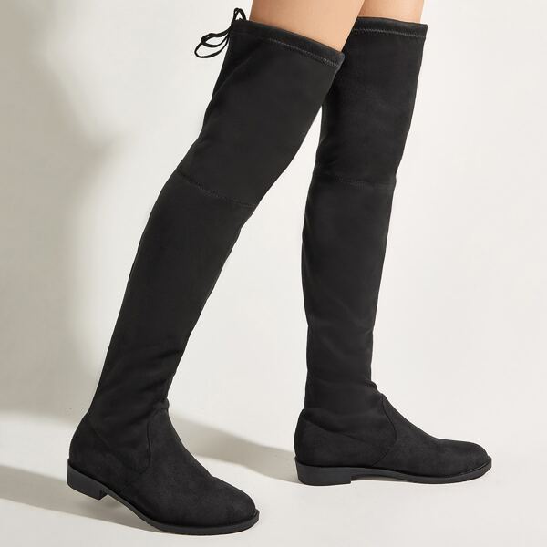 

Tie Back Sock Boots, Black