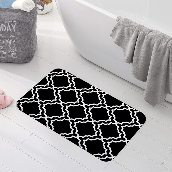 

Geometric Pattern Floor Mat, Black