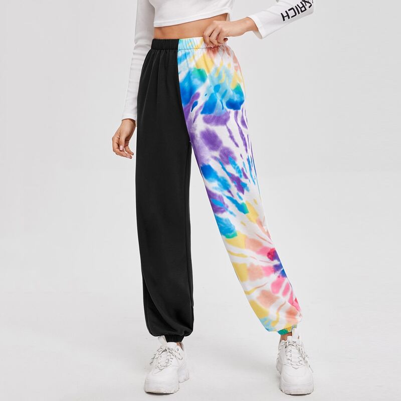 

Tie Dye Spliced Joggers, Multicolor