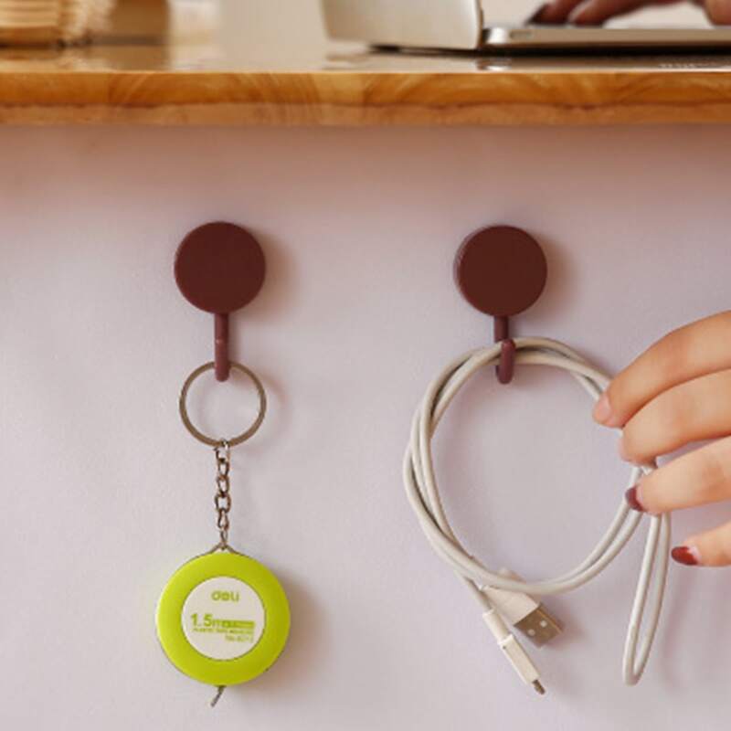 

10pcs Round Wall Hook, Multicolor