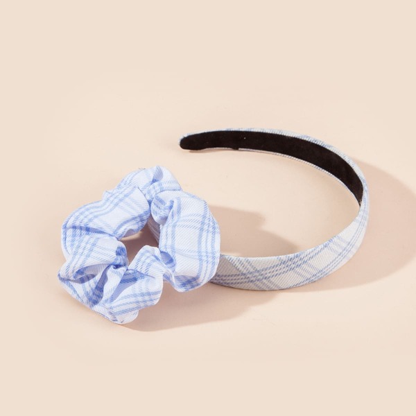 

2pcs Toddler Girls Plaid Pattern Hair Accessory, Multicolor