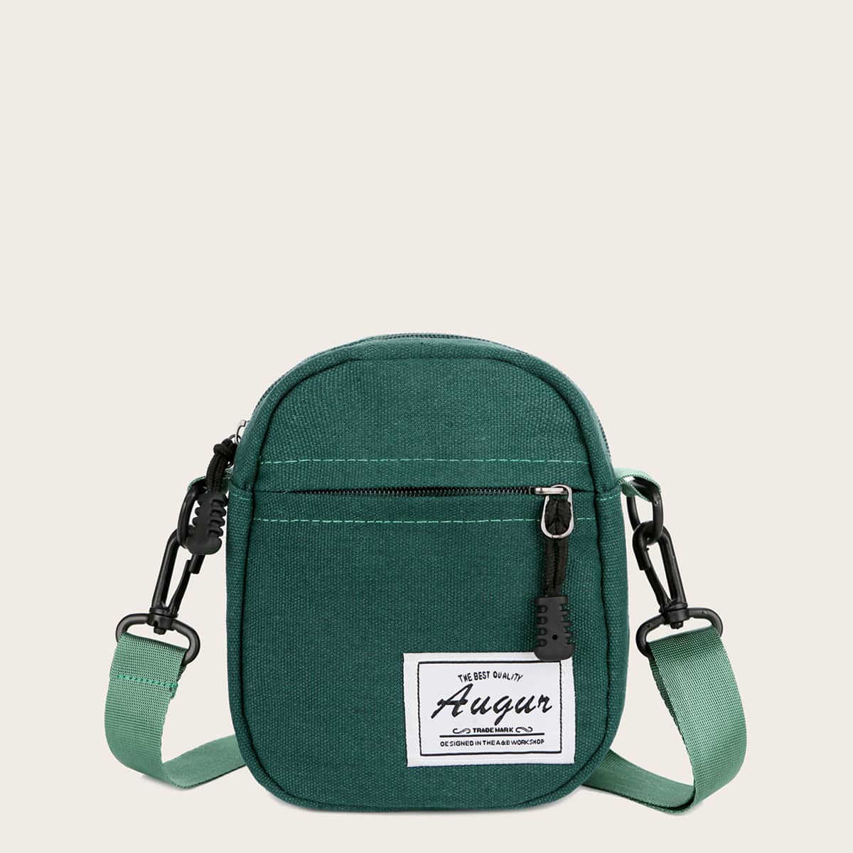 

Mini Letter Patch Crossbody Bag, Green