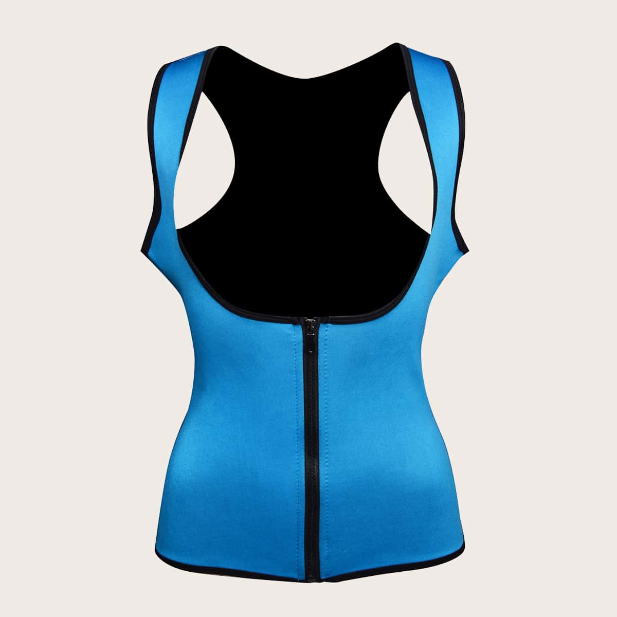 

1pc Binding Zipper Shapewear, Blue