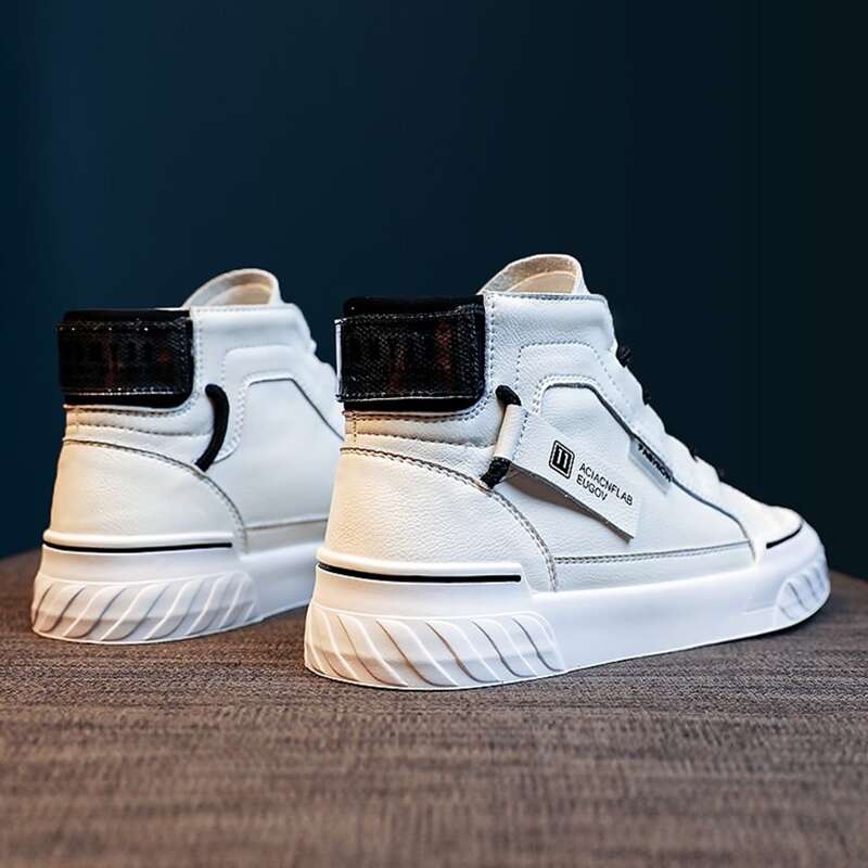 

Lace-up High Top Sneakers, White