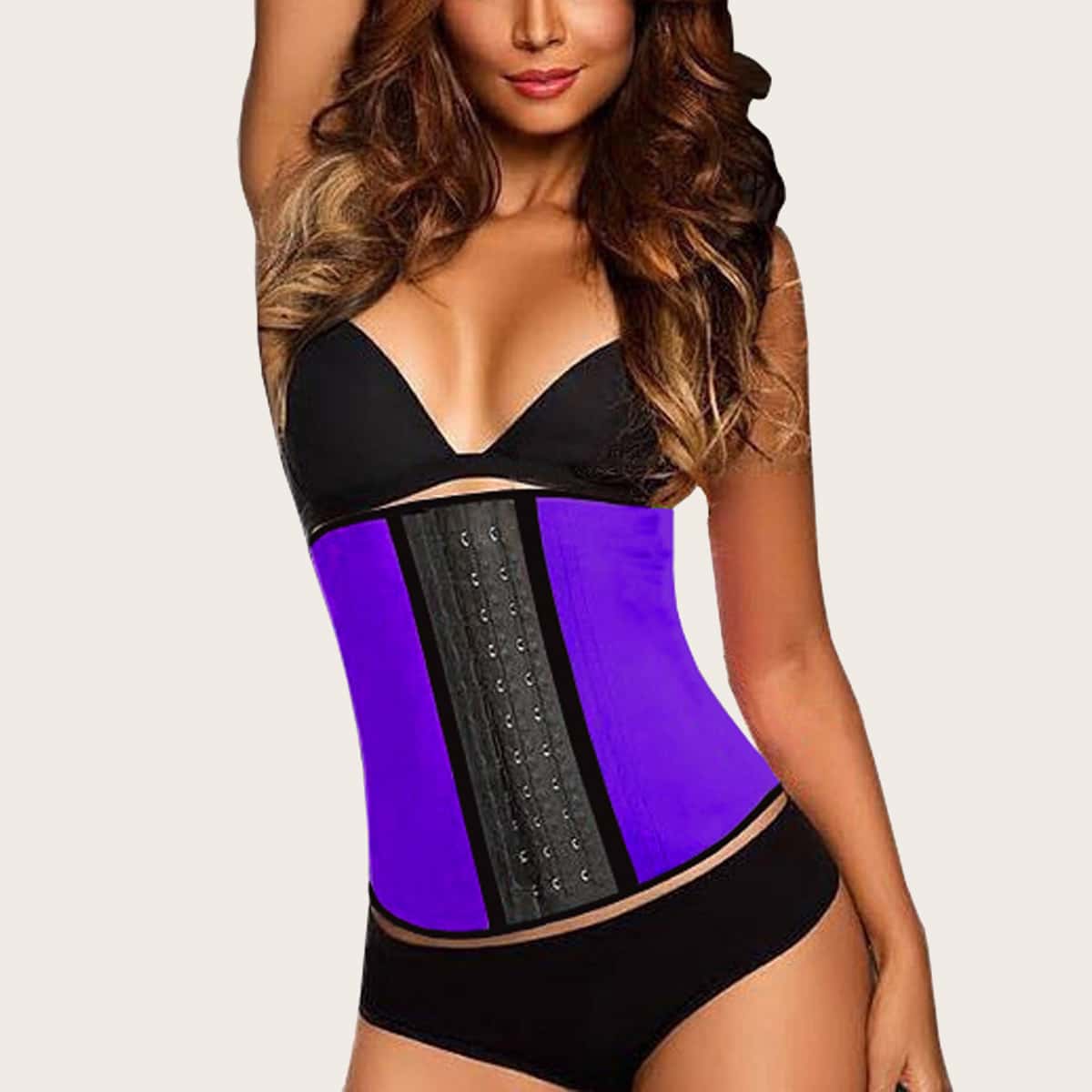

1pc Colorblock Corset, Purple