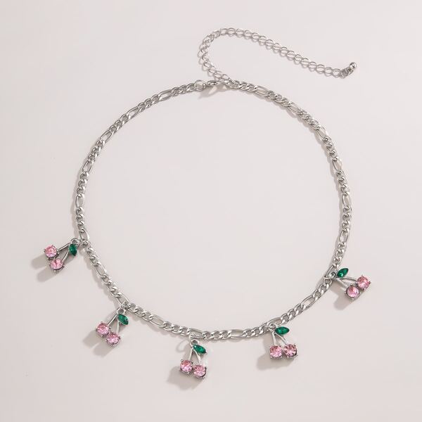 

Cherry Charm Necklace, Silver