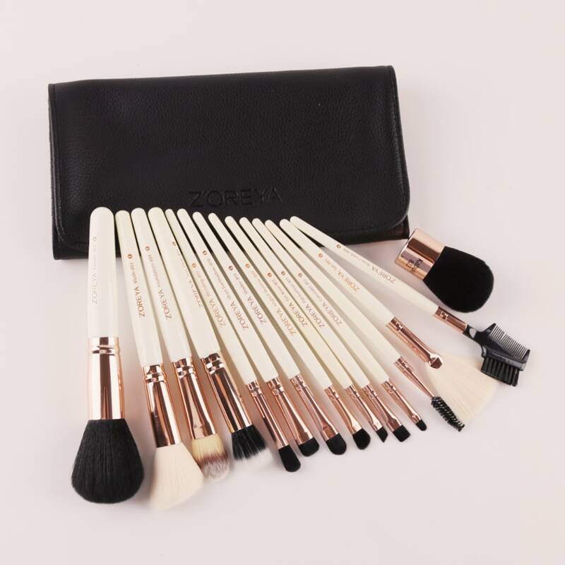 

15pcs Makeup Brush & 1pc Case, White