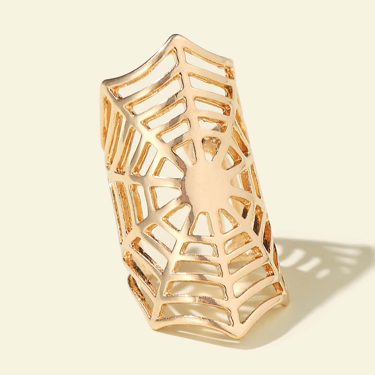 

1pc Cobweb Design Ear Cuff, Gold