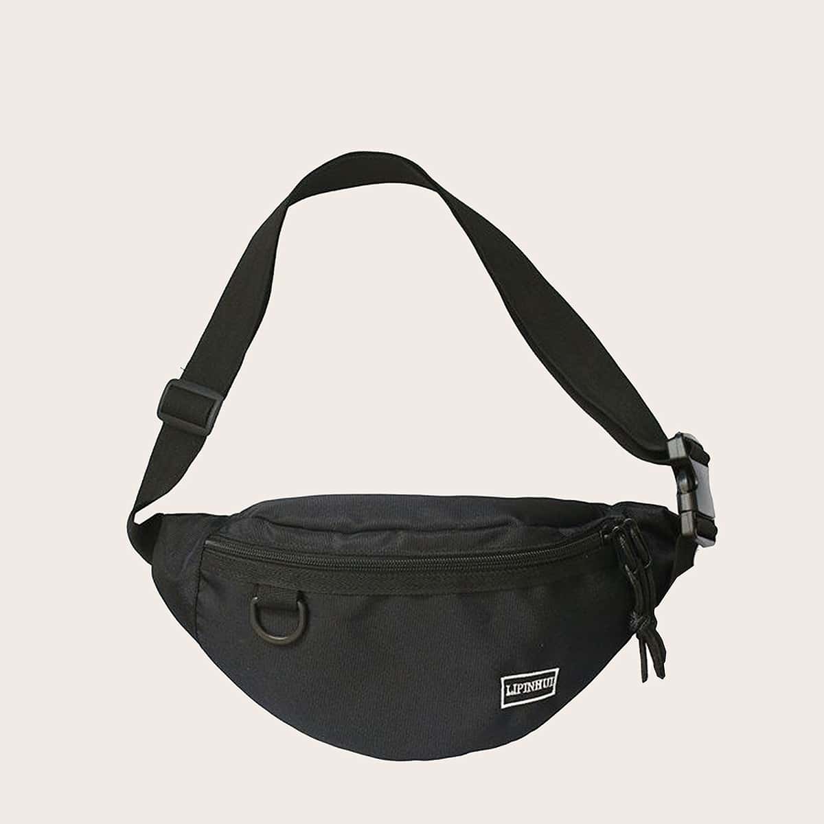 

Letter Graphic Fanny Pack, Black