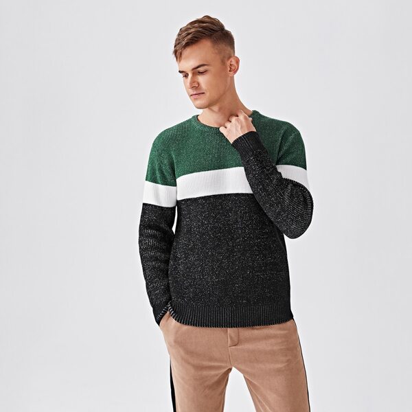 

Men Cut And Sew Sweater, Multicolor