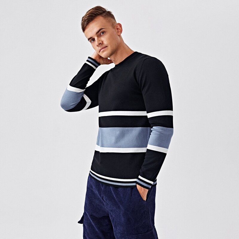 

Guys Cut And Sew Striped Sweater, Multicolor